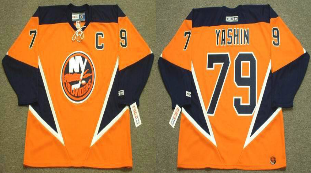 2019 Men New York Islanders #79 Yashin orange CCM NHL jersey